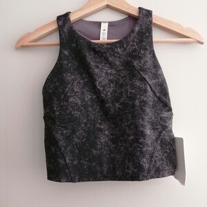 NWT Lululemon Invigorate Tank Top Cropped Racerback Dusky Lavender Black Size 2